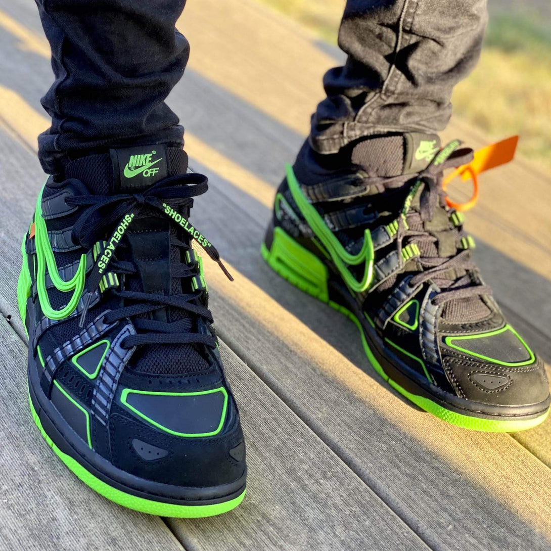 Off-White x Nike Air Rubber Dunk 'Green Strike'- Streetwear Fashion - helmiss.com