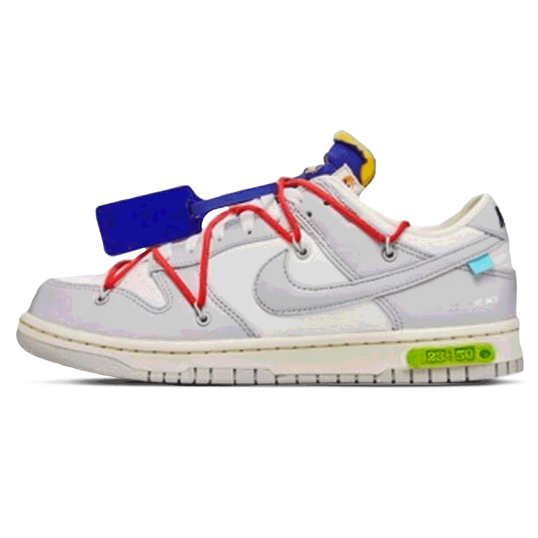 Off-White x Nike Dunk Low 'Lot 23 of 50'- Streetwear Fashion - helmiss.com