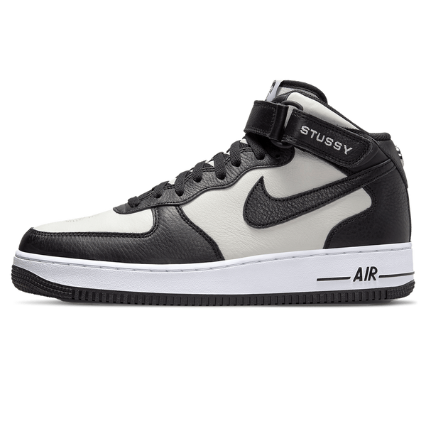 Stussy x Nike Air Force 1 Mid 'Black White'- Streetwear Fashion - helmiss.com