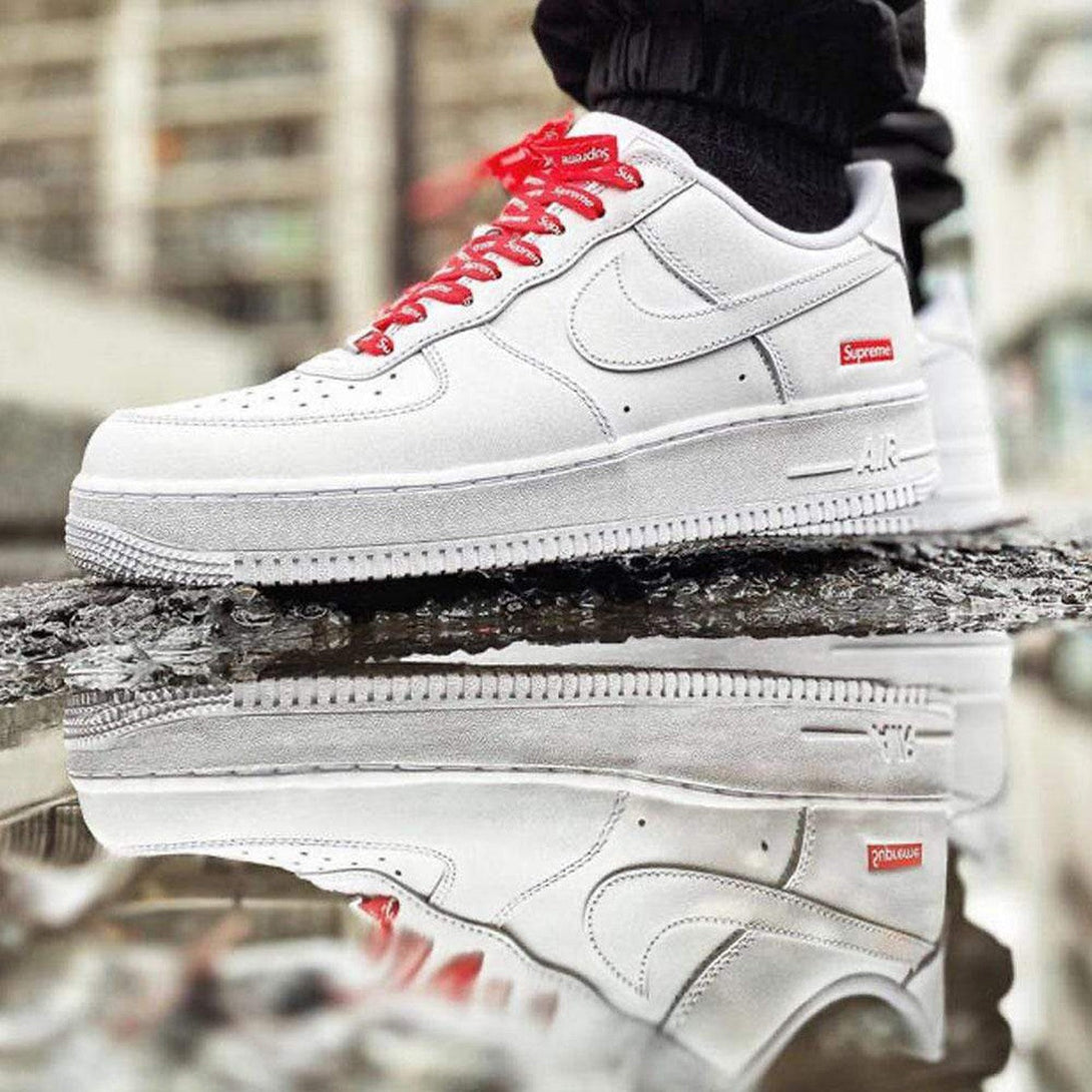 Supreme x Nike Air Force 1 Low 'Box Logo - White'- Streetwear Fashion - helmiss.com