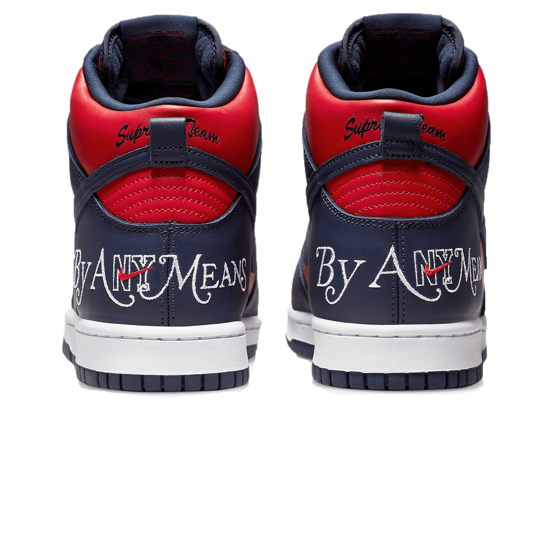 Supreme x Nike Dunk High SB 'By Any Means - Red Navy'- Streetwear Fashion - helmiss.com