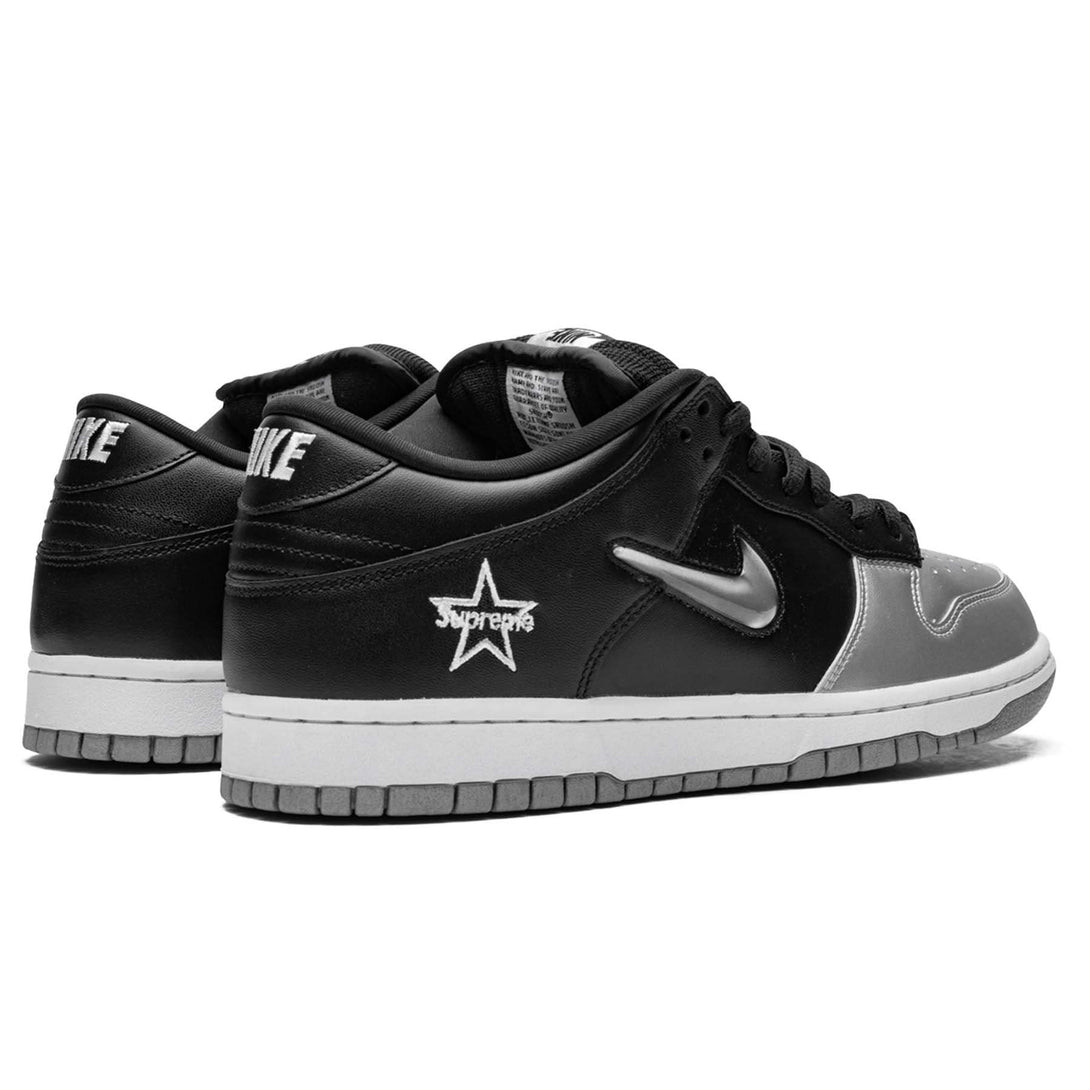 Supreme x Nike Dunk SB Low QS 'Metallic Silver'- Streetwear Fashion - helmiss.com