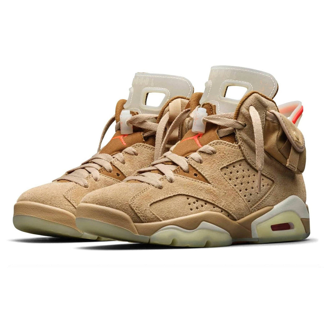 Travis Scott x Air Jordan 6 Retro 'British Khaki'- Streetwear Fashion - helmiss.com