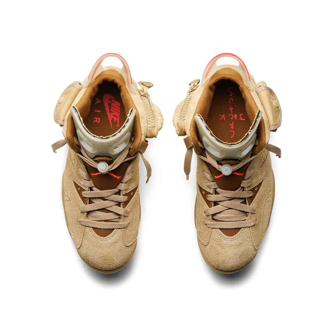 Travis Scott x Air Jordan 6 Retro 'British Khaki'- Streetwear Fashion - helmiss.com