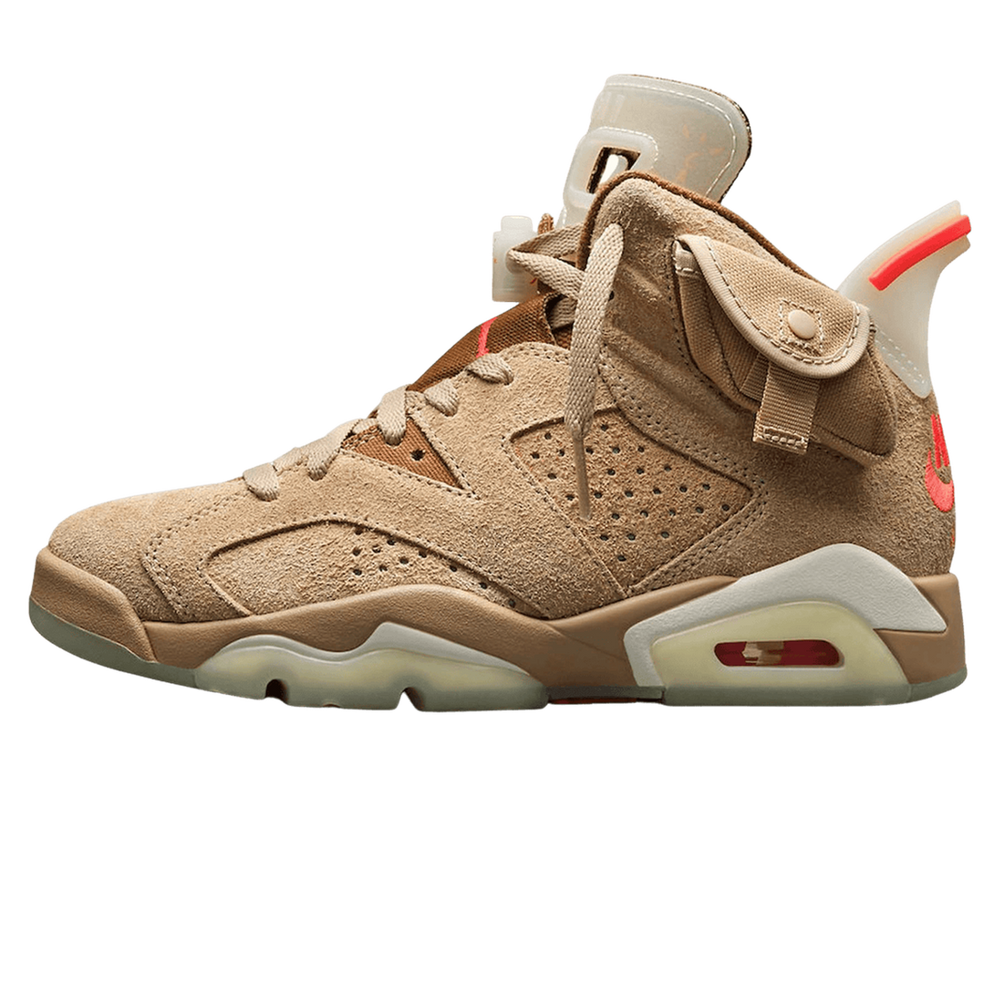 Travis Scott x Air Jordan 6 Retro 'British Khaki'- Streetwear Fashion - helmiss.com