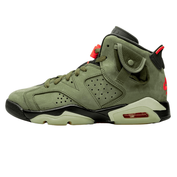 Travis Scott x Air Jordan 6 Retro GS 'Olive'- Streetwear Fashion - helmiss.com