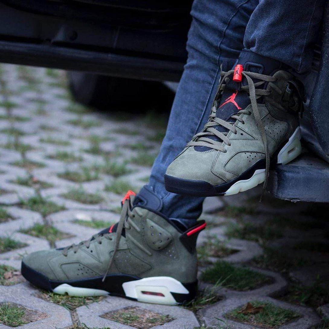 Travis Scott x Air Jordan 6 Retro 'Olive'- Streetwear Fashion - helmiss.com