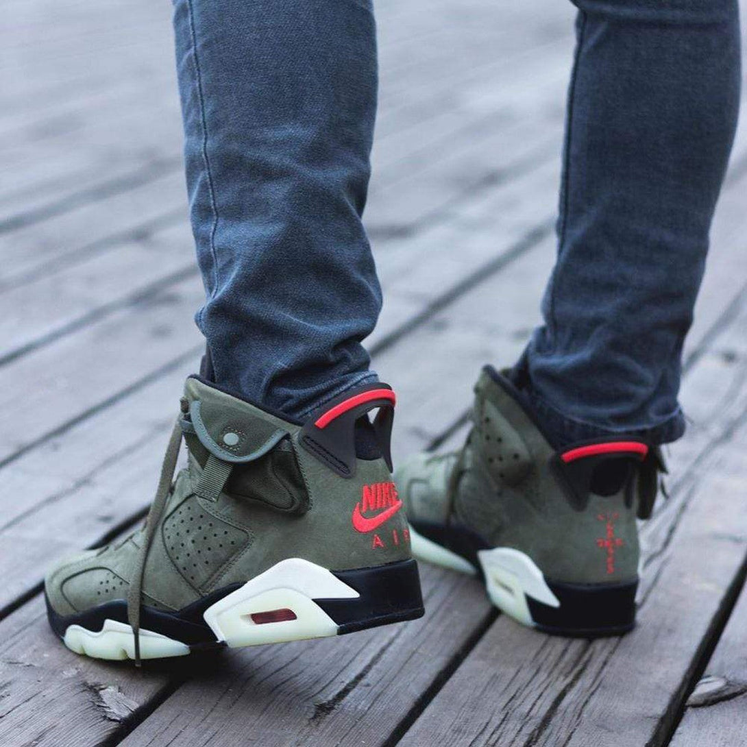 Travis Scott x Air Jordan 6 Retro 'Olive'- Streetwear Fashion - helmiss.com