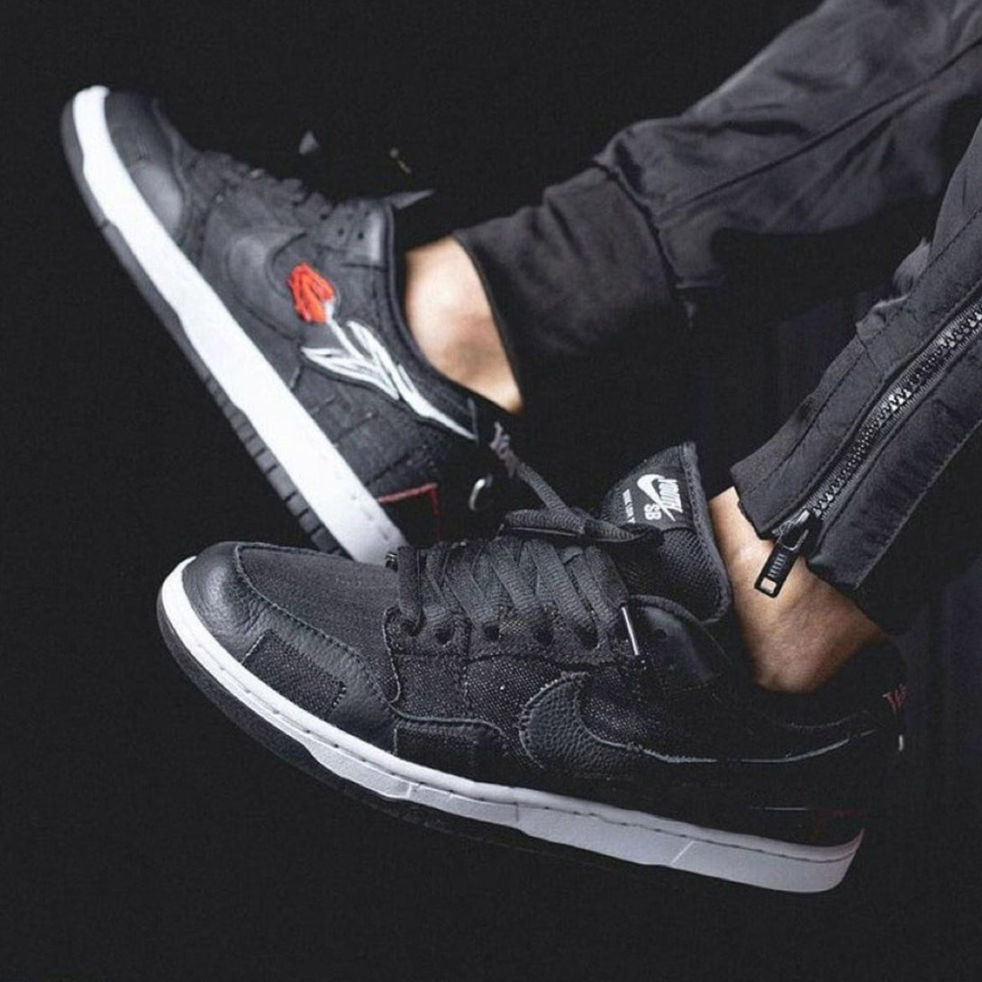 Wasted Youth x Nike Dunk Low SB 'Black Denim'- Streetwear Fashion - helmiss.com