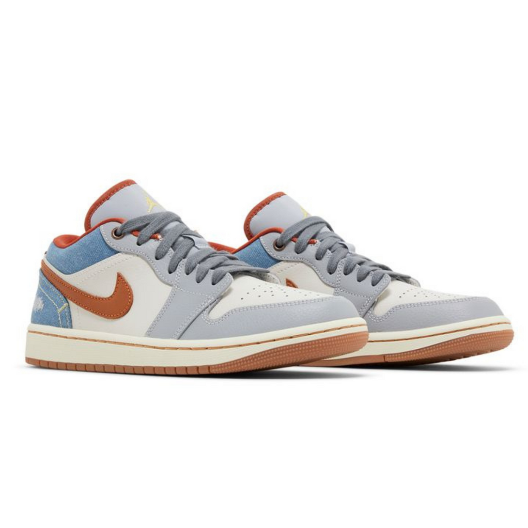 Wmns Air Jordan 1 Low 'Phantom Denim'- Streetwear Fashion - helmiss.com